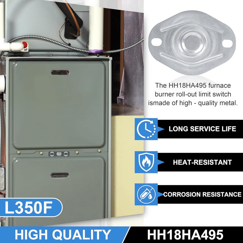 JODDMTTY HH18HA495 Furnace Limit Switch L350F for HVAC - 1PCS - Image 5